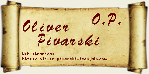 Oliver Pivarski vizit kartica
